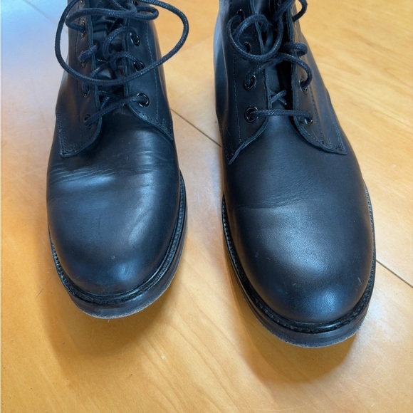 Maje Black Leather Made In Portugal Lace Up Ankle Boots - Picture 2 of 11